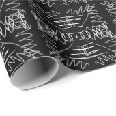 Abstraktes Schwarz-Weiß-Design Geschenkpapier (Rolleneckpunkt)