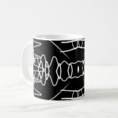 Abstraktes Schwarz-Weiß-Design Kaffeetasse (Vorderseite Links)
