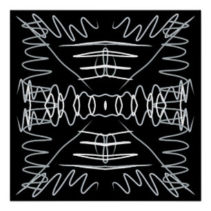 Abstraktes Schwarz-Weiß-Design Poster