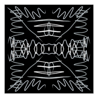 Abstraktes Schwarz-Weiß-Design Poster