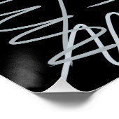 Abstraktes Schwarz-Weiß-Design Poster (Ecke)