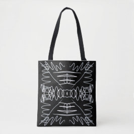 Abstraktes Schwarz-Weiß-Design Tasche
