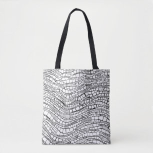 Abstraktes Schwarz-Weiß-Design Tasche