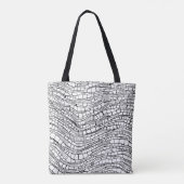 Abstraktes Schwarz-Weiß-Design Tasche (Rückseite)