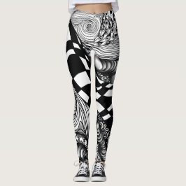 Abstraktes Schwarz-Weiß-Dreieck Leggings