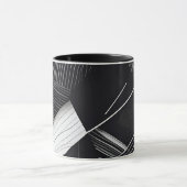 Abstraktes Schwarz-Weiß-Dunkel-Geometrie-Muster Tasse (Zentrum)
