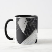 Abstraktes Schwarz-Weiß-Dunkel-Geometrie-Muster Tasse (Links)