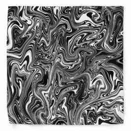 Abstraktes Schwarz-Weiß-Flüssig-Marmor-Muster Halstuch