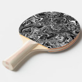 Abstraktes Schwarz-Weiß-Flüssig-Marmor-Muster Tischtennis Schläger (Vorderseite)