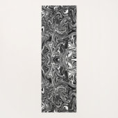 Abstraktes Schwarz-Weiß-Flüssig-Marmor-Muster Yogamatte (Rückseite)