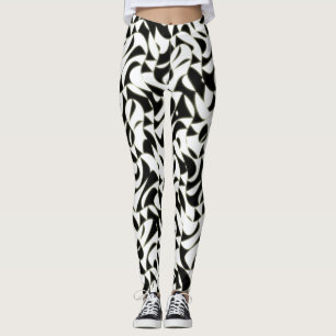Abstraktes Schwarz-Weiß-Fraktalmuster Leggings