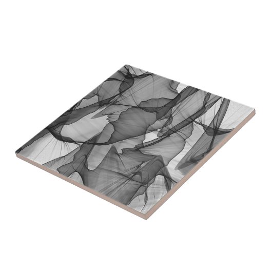 Abstraktes Schwarz-Weiß-Holzkohle-Grau-Rauch Fliese (Seite)