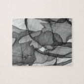 Abstraktes Schwarz-Weiß-Holzkohle-Grau-Rauch Puzzle (Horizontal)