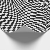 Abstraktes Schwarz-Weiß-Karomuster Geschenkpapier (Ecke)