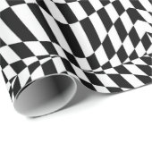 Abstraktes Schwarz-Weiß-Karomuster Geschenkpapier (Rolleneckpunkt)