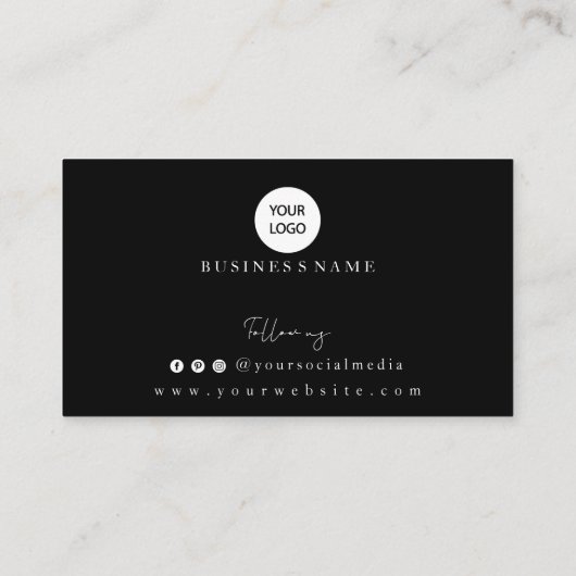 Abstraktes Schwarz-Weiß-Kartendesign Empfehlungskarte (Rückseite)