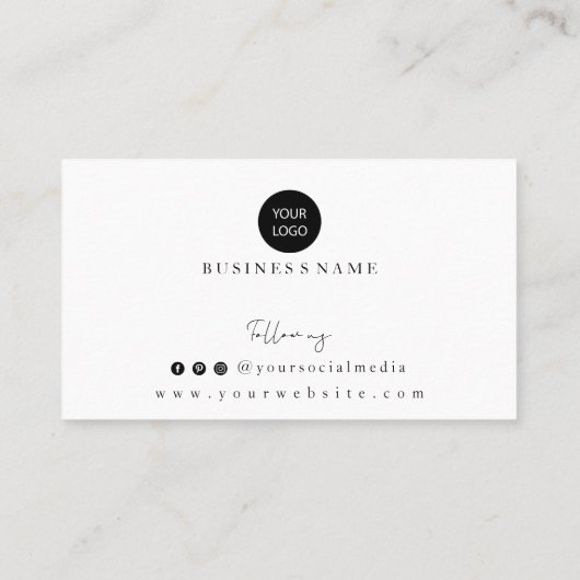 Abstraktes Schwarz-Weiß-Kartendesign Empfehlungskarte (Rückseite)