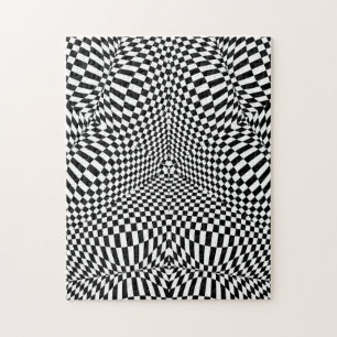 Abstraktes Schwarz-Weiß-Karuomuster Puzzle
