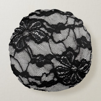 Abstraktes Schwarz-Weiß-Kleid als Hintergrund Rundes Kissen