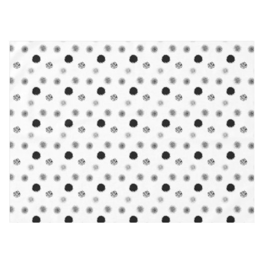 Abstraktes Schwarz-Weiß-Kreislauf-Muster Tischdecke (Vorderseite (Horizontal))