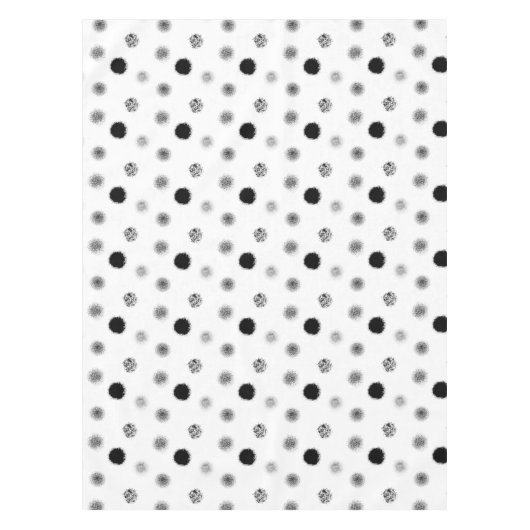 Abstraktes Schwarz-Weiß-Kreislauf-Muster Tischdecke (Vorderseite)