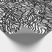 Abstraktes Schwarz-Weiß-Linienmuster Geschenkpapier (Ecke)