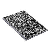 Abstraktes Schwarz-Weiß-Linienmuster Notizblock (Rechte Seite)