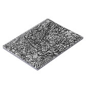 Abstraktes Schwarz-Weiß-Linienmuster Notizblock (Linke Seite)