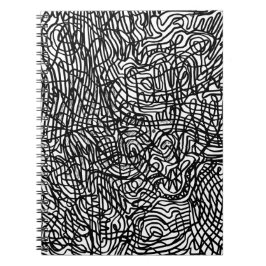 Abstraktes Schwarz-Weiß-Linienmuster Notizblock