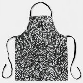 Abstraktes Schwarz-Weiß-Linienmuster Schürze (Vorderseite)