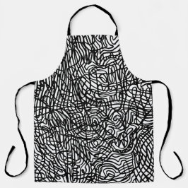 Abstraktes Schwarz-Weiß-Linienmuster Schürze