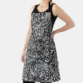 Abstraktes Schwarz-Weiß-Linienmuster Schürze (InSitu)