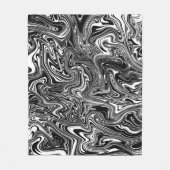 Abstraktes Schwarz-Weiß-Liquid Marble Fleecedecke (Vorderseite)