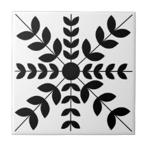 Abstraktes Schwarz-Weiß-Mandala-Blumenmuster