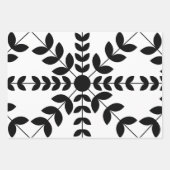 Abstraktes Schwarz-Weiß-Mandala-Blumenmuster Geschenkpapier Set (Vorderseite 2)