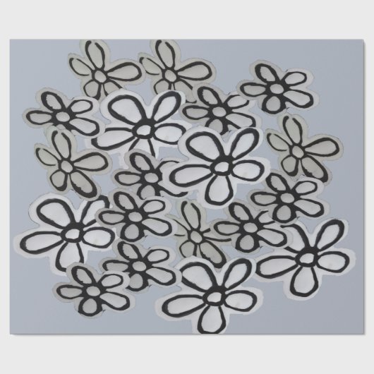 Abstraktes Schwarz-Weiß-Milchmuster Geschenkpapier (Flach)