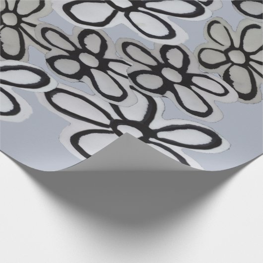 Abstraktes Schwarz-Weiß-Milchmuster Geschenkpapier (Ecke)