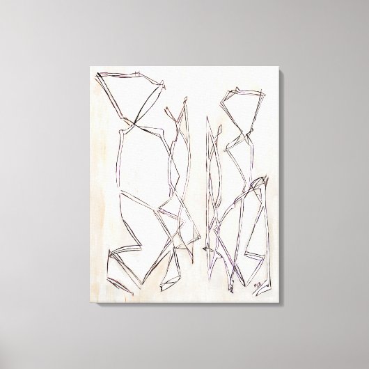 Abstraktes Schwarz-Weiß-Modern-Contemparat Leinwanddruck (Vorderseite)