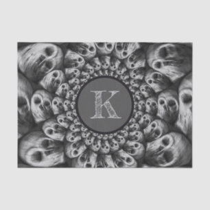 Abstraktes Schwarz-Weiß-Monogramm Seidenpapier