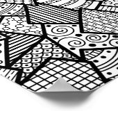 Abstraktes Schwarz-Weiß-Muster Art Poster (Ecke)