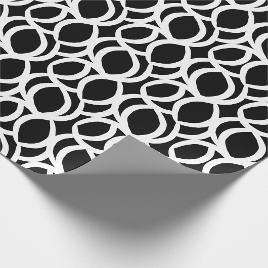 Abstraktes Schwarz-Weiß-Muster Geschenkpapier (Ecke)