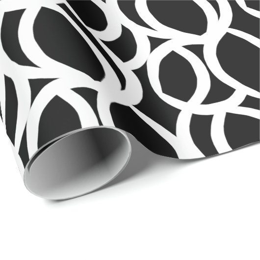 Abstraktes Schwarz-Weiß-Muster Geschenkpapier (Rolleneckpunkt)
