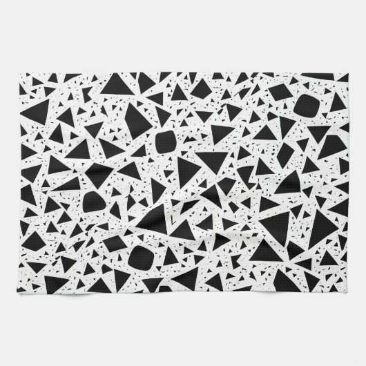 Abstraktes Schwarz-Weiß-Muster Geschirrtuch (Horizontal)