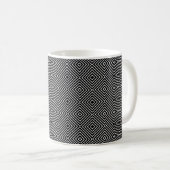 Abstraktes Schwarz-Weiß-Muster Kaffeetasse (VorderseiteRechts)