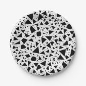 Abstraktes Schwarz-Weiß-Muster Pappteller (Vorderseite)