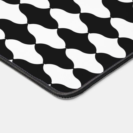 Abstraktes Schwarz-Weiß-Muster Schreibtischunterlage (Ecke)