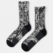 Abstraktes Schwarz-Weiß-Muster Socken (Links)