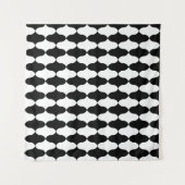 Abstraktes Schwarz-Weiß-Muster Wandteppich (Vorderseite (Horizontal))