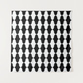 Abstraktes Schwarz-Weiß-Muster Wandteppich (Vorderseite)