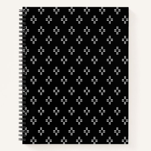 Abstraktes Schwarz/Weiß-Notebook Notizblock (Vorderseite)